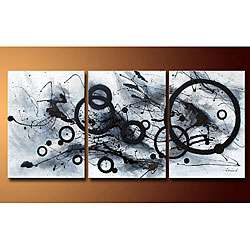    Hand painted Gallery wrapped Canvas Art (Set of 3)  