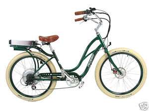 PEDEGO ELECTRIC CRUISER BICYCLE BIKE  GREENFRAME/GREENRIMS & CREME 