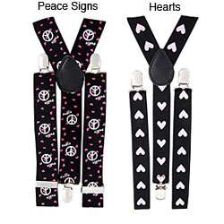 Heart themed Womens Retro Suspenders  