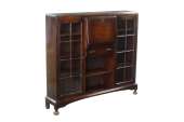   solid oak two door side by side bureau bookcase from the early to mid