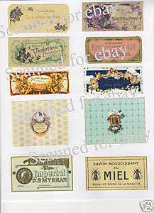 Vintage Ladies French Perfume Soap Label Collage PH56  