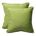 Decorative Green Textured Solid Square Outdoor Toss Pillows (Set of 2 