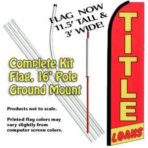 TITLE LOANS 15 Swooper Feather Flag Banner Sign Kit  