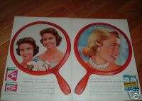 1956 Toni Tip White Rain Ad Look in Magic Red Mirror  