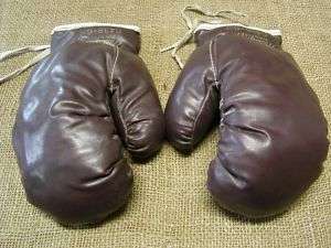 Vintage Childs Leather Boxing Gloves  Antique Old Rare  