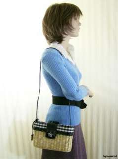 NWT BRIGHTON Straw Basket Bag Purse Handbag Shoulder Leather Trim 