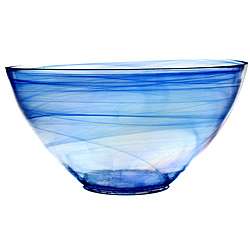 ARDA GLASS Allure Alabaster Navy Blue/Pearl Salad Bowl  