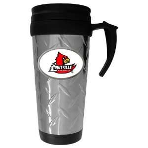   Louisville Cardinals NCAA Team Logo Diamond Plate Travel Mug Sports