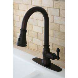 Classic Oil Rubbed Bronze Single Handle Faucet with Pull Down Spout 