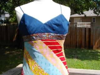 BCBG MAX AZRIA Boho Silk Patchwork Dress ~ 4, NWT  