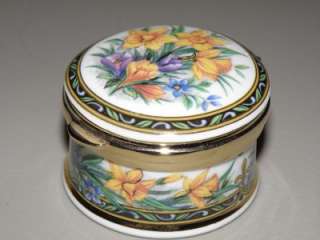 Ayshford bone china spring flower trinket box England  
