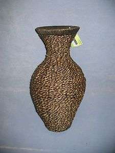 WICKER ROPED DISPLAY CANISTER VASE  
