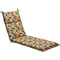   / White Reversible Geometric/ Floral Outdoor Chaise Lounge Cushion