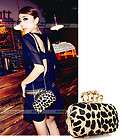   Ring Leopard Handbag Shoulder Tote Party Evening Bag Clutch Purse