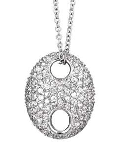 Sterling Silver CZ Mariners Link Necklace  