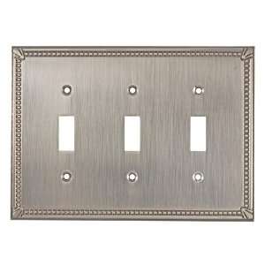     traditional triple toggle in brushed nickel