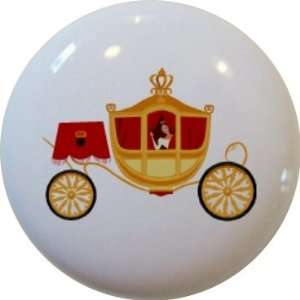  Yellow Princess Fairytale Carriage Ceramic Cabinet Drawer 