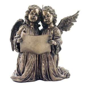 Two Singing Angels Bronze Sculpture 