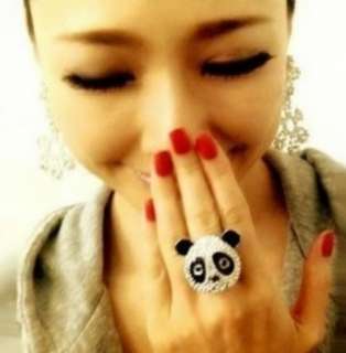 Full of crystals panda finger ring very lovely  