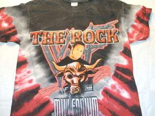 THE ROCK Red Bull Tie Dye WWE Wrestling T shirt  