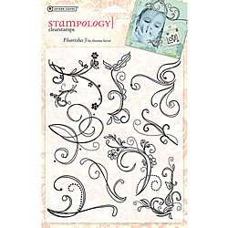 Autumn Leaves Flourishes 3 Clear Stamp Sheet  