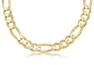   diamonds 14kt solid yellow gold men s figaro link bracelet 12 0mm 7