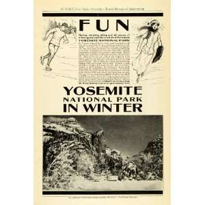 1912 Ad Yosemite Valley Railroad National Park Winter 