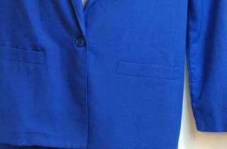 Alfred Dunner Cobalt Blue 2 Pc Jacket Top Pants Slacks Suit Career 