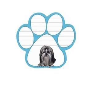 Shih Tzu Black and White Dog Paw Magnetic Note Pads