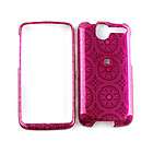 Black Patterns On Pink Hard Cover Faceplate Phone Case For HTC Desire 