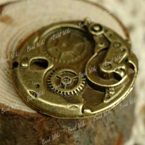 15 Antique Brass Vintage Bronze Round Charm Pendant Finding 25x25mm 