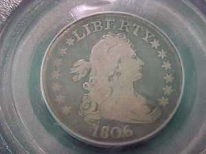 1806/5 Overdate PCGS F 12 Draped Bust Quarter Rare in Grade  