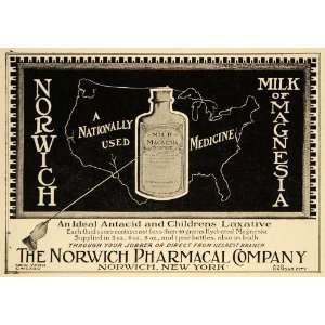  1920 Ad Norwich Pharmacal Milk Magnesia Child Laxative US 