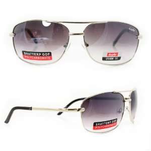 Fashion Square Sunglasses 3773 Silver Metal Frame with Purple Black 