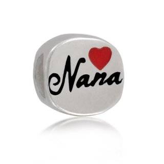   925 Sterling Silver Red Heart Nana Bead Charm Pandora Compatible