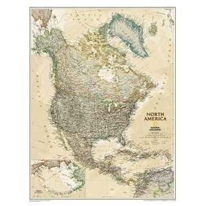   Geographic North America Political Map (Earth toned)