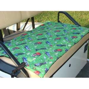  Golf Cart Seat Cover, Green Golf Bag Print Kitchen 