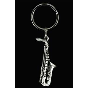  Alto Sax Key Chain   Pewter Musical Instruments