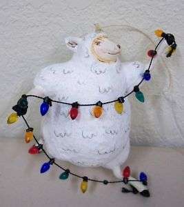 Sheep Lights Christmas Ornament Gallerie II Cute  