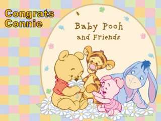Winnie the Pooh Baby Shower Edible Image Cake Topper  