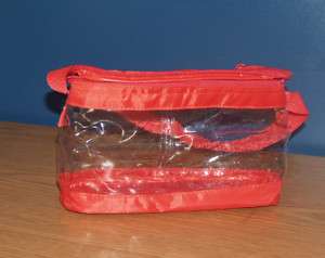 Clear vinyl cosmetic Bag with handle  
