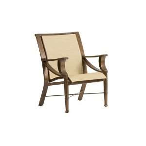Woodard Arkadia Padded Sling Aluminum Arm Patio Dining Chair Graphite 