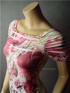 SUBLIMATION Floral Print Printed Ruched Sleeve Casual Women Top Shirt 