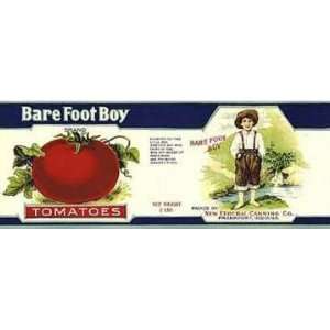  Antique Barefoot Boy Tomatoes Label 1910 