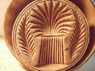 NICE Antique Sheaf of Wheat Stalk Wooden Butter Mold   