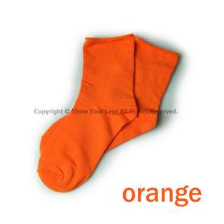 orange cotton ankle socks