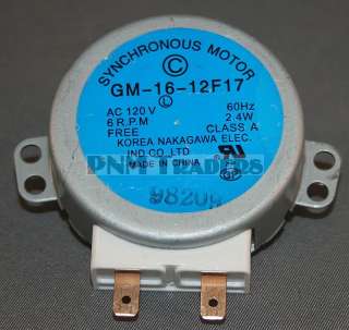 120 VAC Microwave Synchronous Motor GM 16 12F17  
