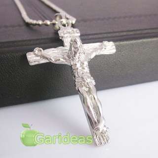   Silver Jesus Cross Chain Pendant Necklace Cool Item ID3588  
