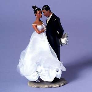   African American Bride and Groom Cake Topper Style TY914 Kitchen