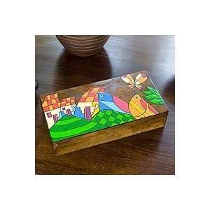  NOVICA Wood box, Cheerful El Salvador